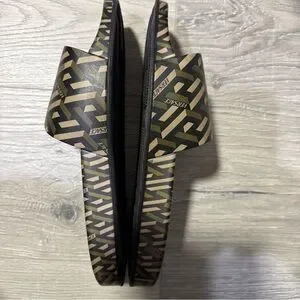 Versace | Shoes | Versace Geometric Print Slides In Green 